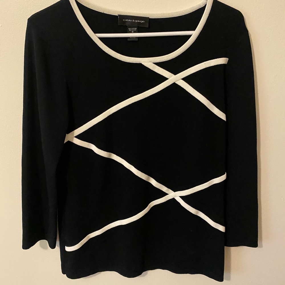 Cable and gauge sweater